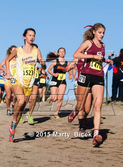 Thumbnail 2 in CIF State Cross Country Championships (D4 Girls Race) photogallery.