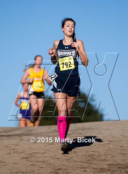 Thumbnail 1 in CIF State Cross Country Championships (D4 Girls Race) photogallery.