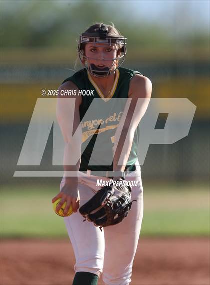 Thumbnail 3 in Arizona College Prep vs Canyon del Oro (AIA Softball 5A Round 2B) photogallery.