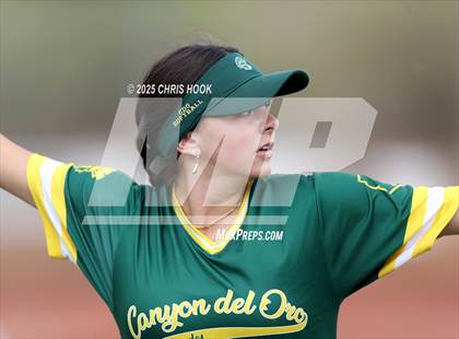Thumbnail 3 in Arizona College Prep vs Canyon del Oro (AIA Softball 5A Round 2B) photogallery.