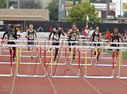 Thumbnail 3 in Arcadia Invitational (110 M Hurdles) photogallery.