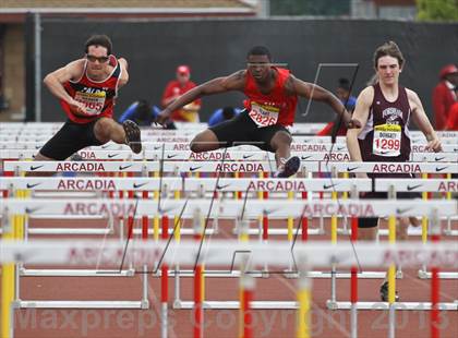Thumbnail 2 in Arcadia Invitational (110 M Hurdles) photogallery.
