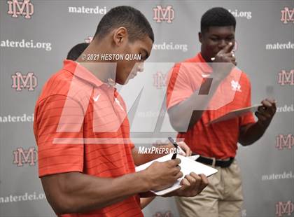 Thumbnail 2 in Trinity League Football Media Day - Mater Dei photogallery.