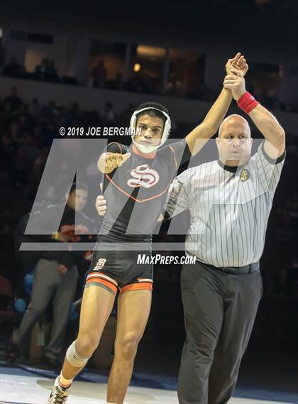 Thumbnail 1 in CIF State Boys Wrestling Championships (Finals; 106lbs - 145llbs) photogallery.