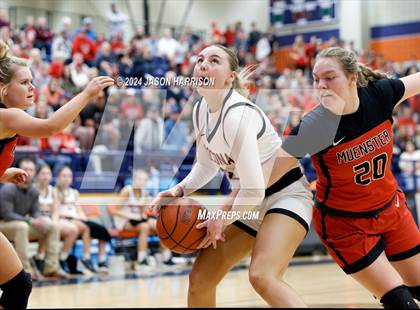Thumbnail 3 in Muenster vs Nocona (UIL Basketball 2A Regional Semifinal) photogallery.