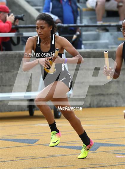 Thumbnail 1 in CIF NCS Masters Track and Field (4x400 Meter Relay) photogallery.