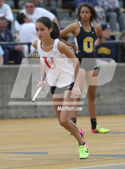 Thumbnail 1 in CIF NCS Masters Track and Field (4x400 Meter Relay) photogallery.