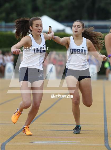 Thumbnail 1 in CIF NCS Masters Track and Field (4x400 Meter Relay) photogallery.