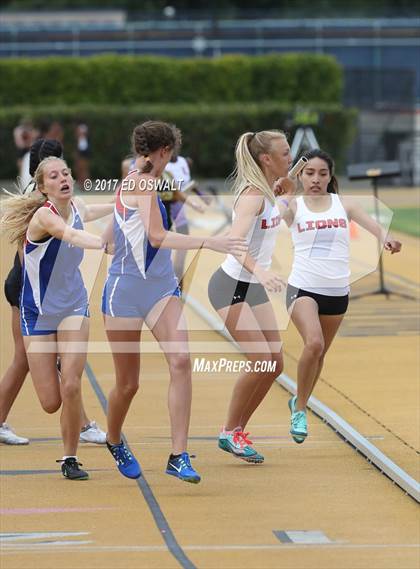 Thumbnail 1 in CIF NCS Masters Track and Field (4x400 Meter Relay) photogallery.