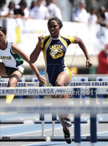 Thumbnail 3 in CIF SS Master Track & Field Championship (Girls 110 Hurdles) photogallery.