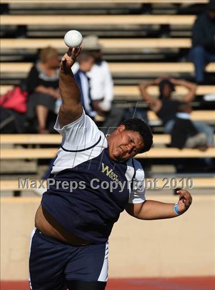 Thumbnail 1 in CIF SJS Masters Championships (Girls Shot Put - Final) photogallery.