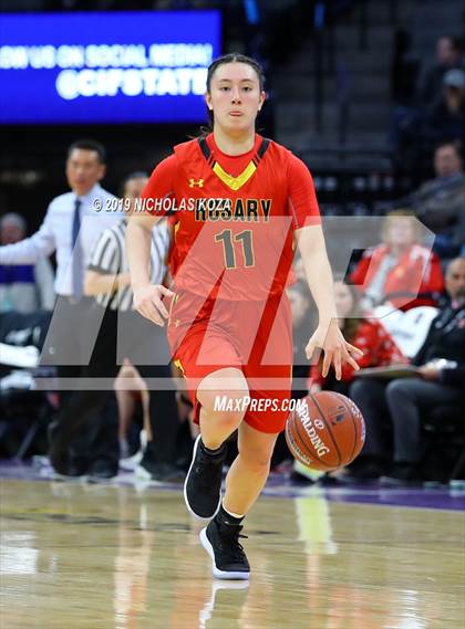 Thumbnail 2 in Rosary Academy vs. Bishop O'Dowd (CIF State D1 Final) photogallery.