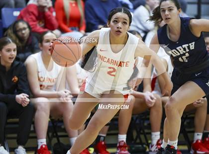 Thumbnail 2 in Incarnate Word Academy vs. Blue Valley North (Sophie Cunningham Classic) photogallery.