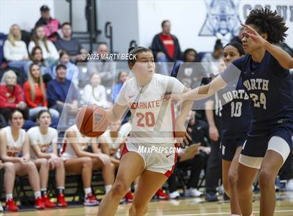 Thumbnail 2 in Incarnate Word Academy vs. Blue Valley North (Sophie Cunningham Classic) photogallery.
