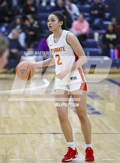 Thumbnail 1 in Incarnate Word Academy vs. Blue Valley North (Sophie Cunningham Classic) photogallery.