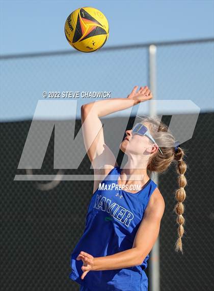 Thumbnail 3 in Xavier College Prep vs Desert Ridge @ Casteel (AIA Division 1 Pairs Semifinals) photogallery.