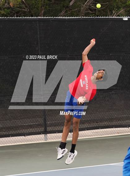 Thumbnail 2 in UIL 6A Boys Tennis Semifinal photogallery.
