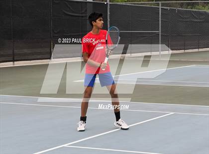 Thumbnail 1 in UIL 6A Boys Tennis Semifinal photogallery.