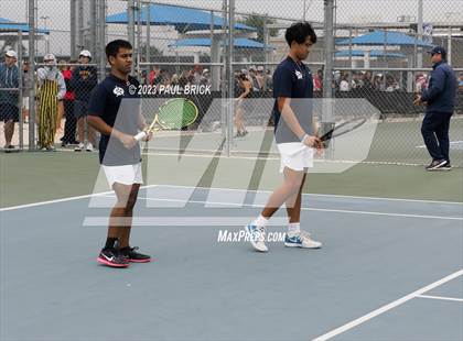 Thumbnail 1 in UIL 6A Boys Tennis Semifinal photogallery.