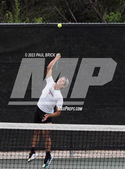 Thumbnail 2 in UIL 6A Boys Tennis Semifinal photogallery.