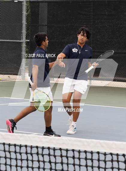 Thumbnail 2 in UIL 6A Boys Tennis Semifinal photogallery.