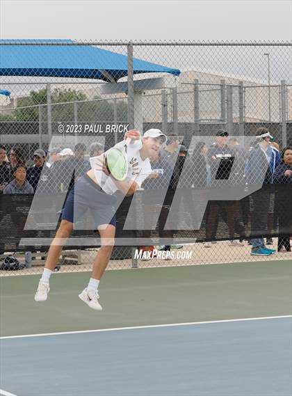 Thumbnail 1 in UIL 6A Boys Tennis Semifinal photogallery.