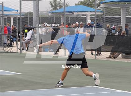 Thumbnail 2 in UIL 6A Boys Tennis Semifinal photogallery.