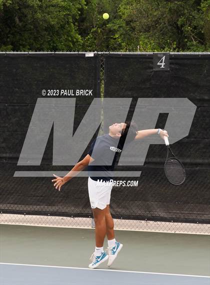 Thumbnail 3 in UIL 6A Boys Tennis Semifinal photogallery.