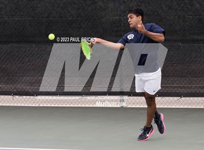 Thumbnail 1 in UIL 6A Boys Tennis Semifinal photogallery.
