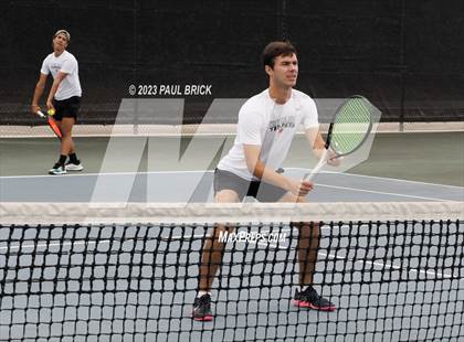 Thumbnail 3 in UIL 6A Boys Tennis Semifinal photogallery.