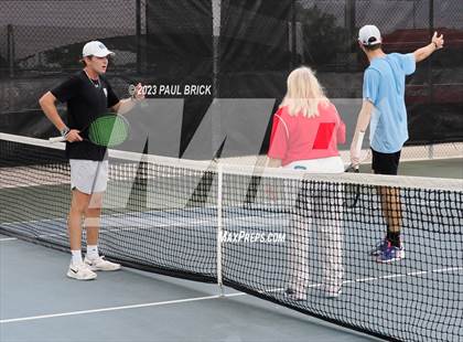 Thumbnail 1 in UIL 6A Boys Tennis Semifinal photogallery.