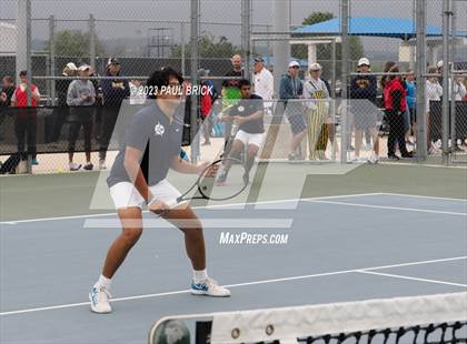 Thumbnail 1 in UIL 6A Boys Tennis Semifinal photogallery.
