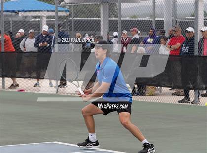 Thumbnail 1 in UIL 6A Boys Tennis Semifinal photogallery.