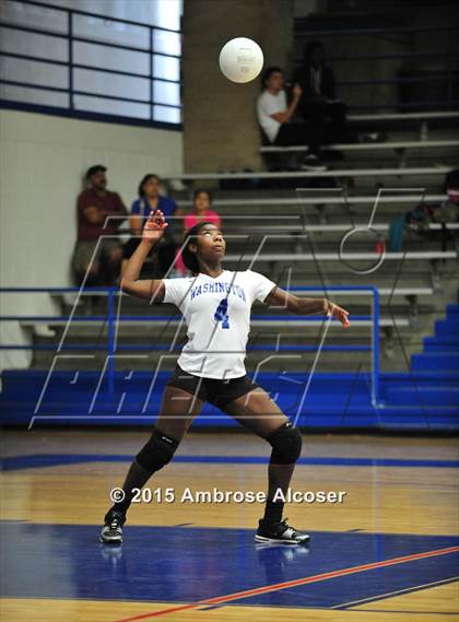 Thumbnail 3 in Austin vs Booker T. Washington (34th Annual Houston ISD Volleyball Tournament) photogallery.