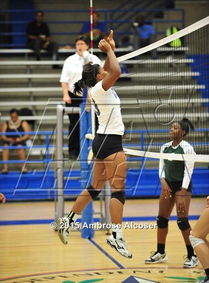 Thumbnail 2 in Austin vs Booker T. Washington (34th Annual Houston ISD Volleyball Tournament) photogallery.