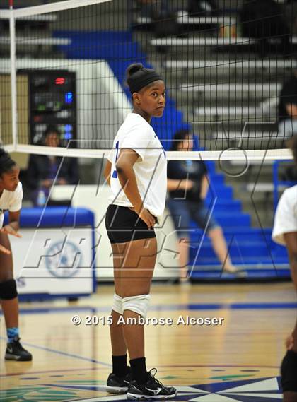 Thumbnail 2 in Austin vs Booker T. Washington (34th Annual Houston ISD Volleyball Tournament) photogallery.