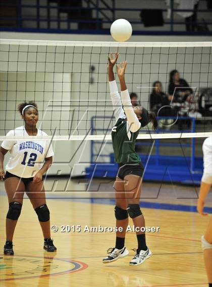 Thumbnail 3 in Austin vs Booker T. Washington (34th Annual Houston ISD Volleyball Tournament) photogallery.