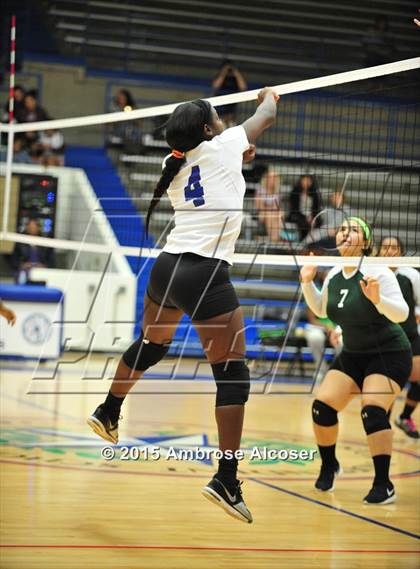Thumbnail 1 in Austin vs Booker T. Washington (34th Annual Houston ISD Volleyball Tournament) photogallery.