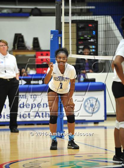 Thumbnail 1 in Austin vs Booker T. Washington (34th Annual Houston ISD Volleyball Tournament) photogallery.