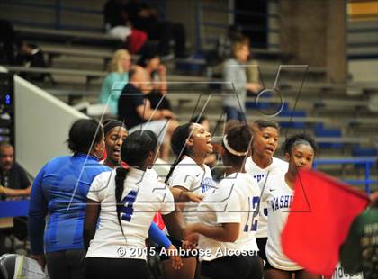 Thumbnail 1 in Austin vs Booker T. Washington (34th Annual Houston ISD Volleyball Tournament) photogallery.
