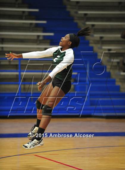 Thumbnail 3 in Austin vs Booker T. Washington (34th Annual Houston ISD Volleyball Tournament) photogallery.