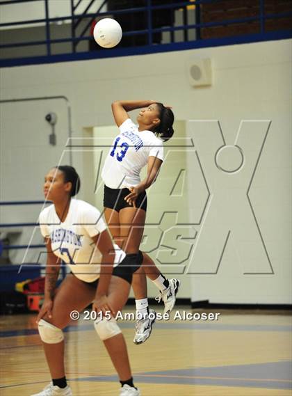 Thumbnail 1 in Austin vs Booker T. Washington (34th Annual Houston ISD Volleyball Tournament) photogallery.