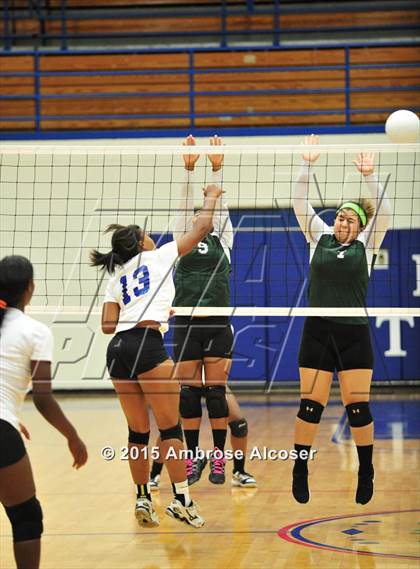 Thumbnail 3 in Austin vs Booker T. Washington (34th Annual Houston ISD Volleyball Tournament) photogallery.