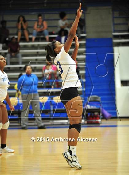 Thumbnail 3 in Austin vs Booker T. Washington (34th Annual Houston ISD Volleyball Tournament) photogallery.