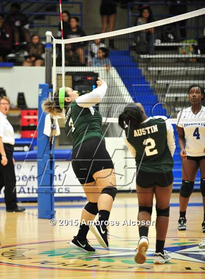 Thumbnail 1 in Austin vs Booker T. Washington (34th Annual Houston ISD Volleyball Tournament) photogallery.