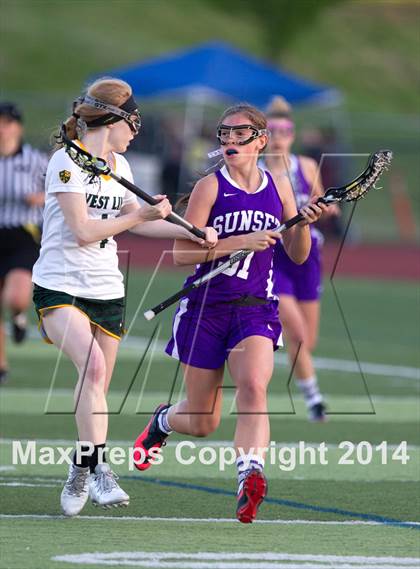 Thumbnail 3 in Sunset vs West Linn (Oregon Girls Lacrosse Association) photogallery.