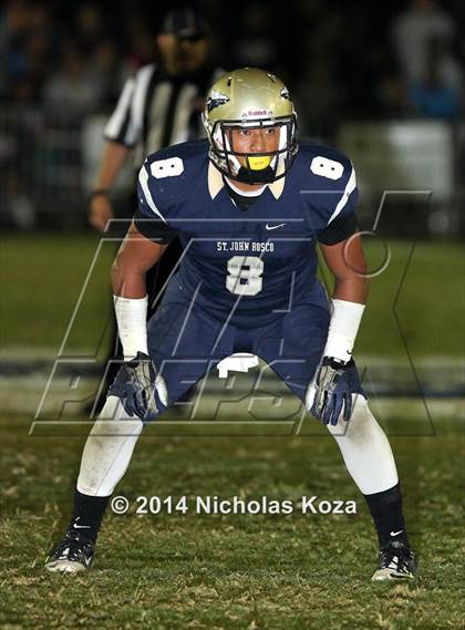 Thumbnail 2 in Mater Dei vs. St. John Bosco photogallery.