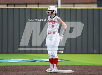 Thumbnail 3 in Muenster vs. Trenton (UIL 2A Softball Regional Semifinal) photogallery.