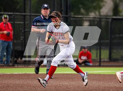 Thumbnail 2 in Muenster vs. Trenton (UIL 2A Softball Regional Semifinal) photogallery.