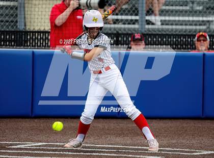 Thumbnail 2 in Muenster vs. Trenton (UIL 2A Softball Regional Semifinal) photogallery.